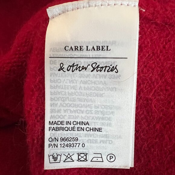 & Other Stories Red Wool Cardigan Size S (US) - Picture 6 of 7